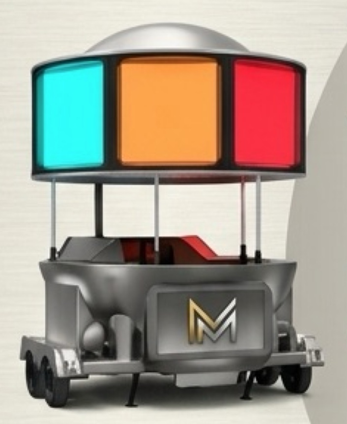 Mirage Ball with coloured illuminated screens